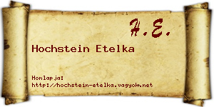 Hochstein Etelka névjegykártya
